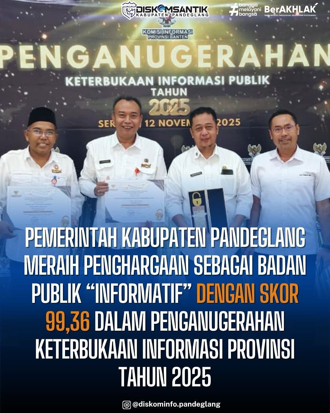 Pemerintah Kabupaten Pandeglang Meraih Penghargaan Sebagai Bdan Publik "INFORMATIF"